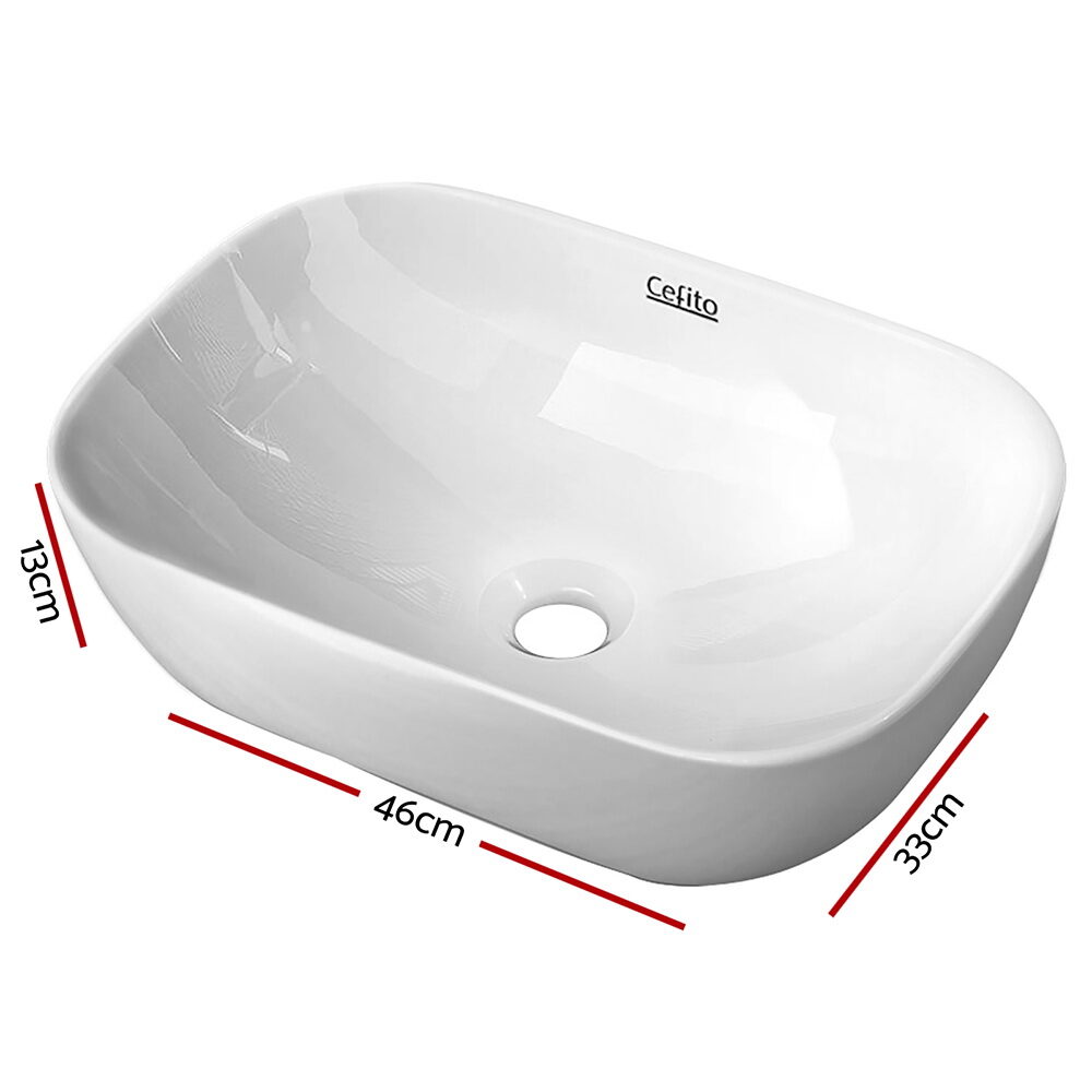 Cefito Bathroom Basin Ceramic Vanity Sink Hand Wash Bowl 46x33cm - product image 2