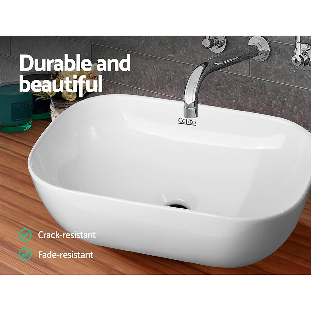 Cefito Bathroom Basin Ceramic Vanity Sink Hand Wash Bowl 46x33cm - product image 4