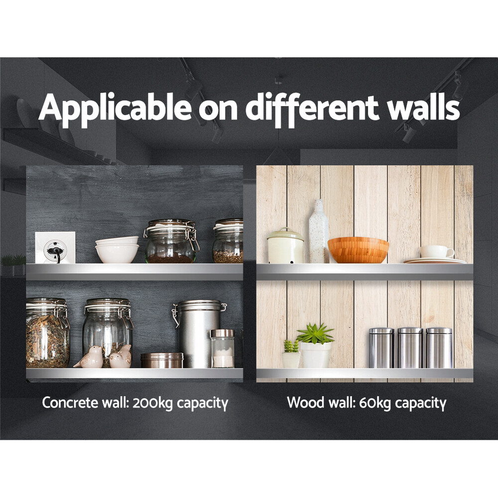 Cefito 1800mm Stainless Steel Kitchen Wall Shelf Mounted Rack - product image 4