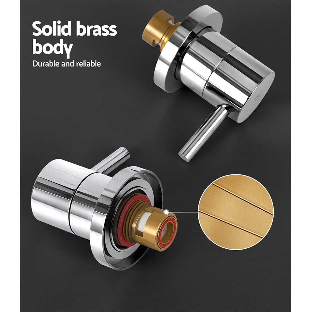 Cefito Basin Twin Tap Wall Round Brass Faucet Shower Bathtub Chrome - product image 6